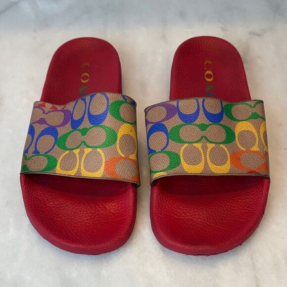 Coach Sandal Shoes Slides Rainbow Collection Slide Shoes - Picture 2 of 11